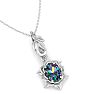 1 Carat Oval Shape Mystic Topaz Necklace In 14 Karat White Gold, 18 Inches Image-4