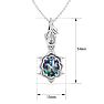 1 Carat Oval Shape Mystic Topaz Necklace In 14 Karat White Gold, 18 Inches Image-5