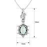 3/4 Carat Oval Shape Opal Ornate Necklace In 14K White Gold Image-5