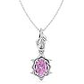 Pink Topaz Necklace: 1 Carat Pink Topaz Necklace Image-1