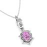 Pink Topaz Necklace: 1 Carat Pink Topaz Necklace Image-4