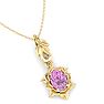 Pink Topaz Necklace: 1 Carat Pink Topaz Necklace Image-4