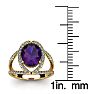 1 1/2 Carat Oval Shape Amethyst and Halo Diamond Ring In 14 Karat Yellow Gold Image-5