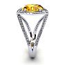 1 1/2 Carat Oval Shape Citrine and Halo Diamond Ring In 14 Karat White Gold Image-3