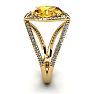 1 1/2 Carat Oval Shape Citrine and Halo Diamond Ring In 14 Karat Yellow Gold Image-3