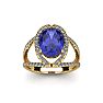 1 3/4 Carat Oval Shape Tanzanite and Halo Diamond Ring In 14 Karat Yellow Gold

 Image-1