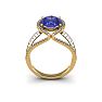 1 3/4 Carat Oval Shape Tanzanite and Halo Diamond Ring In 14 Karat Yellow Gold

 Image-4
