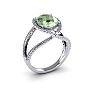 1 1/2 Carat Oval Shape Green Amethyst and Halo Diamond Ring In 14 Karat White Gold
 Image-2