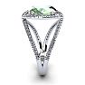 1 1/2 Carat Oval Shape Green Amethyst and Halo Diamond Ring In 14 Karat White Gold
 Image-3