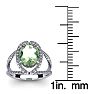 1 1/2 Carat Oval Shape Green Amethyst and Halo Diamond Ring In 14 Karat White Gold
 Image-5