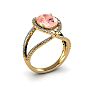 1-1/2 Carat Oval Shape Morganite and Halo Diamond Ring In 14 Karat Yellow Gold Image-2