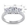 2 Carat Three Diamond Ring In Platinum Image-6