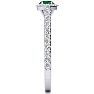 3/4 Carat Marquise Shape Emerald and Halo Diamond Ring In 14 Karat White Gold Image-4