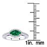 3/4 Carat Marquise Shape Emerald and Halo Diamond Ring In 14 Karat White Gold Image-5