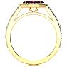 Garnet Ring: Garnet Jewelry: 1 Carat Marquise Shape Garnet and Halo Diamond Ring In 14 Karat Yellow Gold Image-3