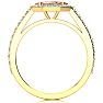 3/4 Carat Marquise Shape Morganite and Halo Diamond Ring In 14 Karat Yellow Gold Image-3