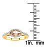 3/4 Carat Marquise Shape Morganite and Halo Diamond Ring In 14 Karat Yellow Gold Image-5