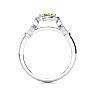 1 Carat Oval Shape Peridot and Halo Diamond Vintage Ring In 14 Karat White Gold Image-3