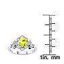 1 Carat Oval Shape Peridot and Halo Diamond Vintage Ring In 14 Karat White Gold Image-5