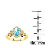 1 Carat Oval Shape Blue Topaz and Halo Diamond Vintage Ring In 14 Karat Yellow Gold Image-5