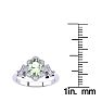 3/4 Carat Oval Shape Green Amethyst and Halo Diamond Vintage Ring In 14 Karat White Gold Image-5