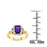 1 Carat Amethyst and Halo Diamond Vintage Ring In 14 Karat Yellow Gold Image-5