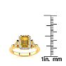 1 Carat Citrine and Halo Diamond Vintage Ring In 14 Karat Yellow Gold Image-5