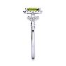 1 1/2 Carat Peridot and Halo Diamond Vintage Ring In 14 Karat White Gold Image-4