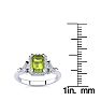 1 1/2 Carat Peridot and Halo Diamond Vintage Ring In 14 Karat White Gold Image-5