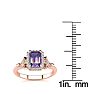 1 Carat Octagon Shape Mystic Topaz Ring With Diamond Halo In 14 Karat Rose Gold Image-5