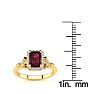 Garnet Ring: Garnet Jewelry: 1 1/2 Carat Garnet and Halo Diamond Vintage Ring In 14 Karat Yellow Gold Image-5