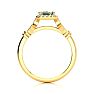 1 Carat Green Amethyst and Halo Diamond Vintage Ring In 14 Karat Yellow Gold Image-3