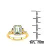 1 Carat Green Amethyst and Halo Diamond Vintage Ring In 14 Karat Yellow Gold Image-5