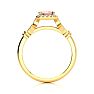 1 Carat Morganite and Halo Diamond Vintage Ring In 14 Karat Yellow Gold Image-3