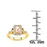 1 Carat Morganite and Halo Diamond Vintage Ring In 14 Karat Yellow Gold Image-5