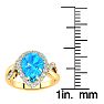 2 1/2ct Pear Shape Blue Topaz and Diamond Ring in 14K Yellow Gold Image-5