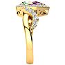2-1/2ct Pear Shape Mystic Topaz Ring With Diamond Halo In 14 Karat Yellow Gold Image-4