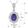 1 1/3 Carat Oval Shape Amethyst and Diamond Necklace In 14 Karat White Gold, 18 Inches Image-5
