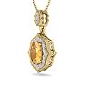 1 1/3 Carat Oval Shape Citrine and Diamond Necklace In 14 Karat Yellow Gold, 18 Inches Image-2