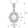 1-1/4 Carat Oval Shape Opal and Diamond Necklace In 14 Karat White Gold, 18 Inches Image-5