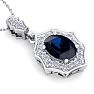 1 3/4 Carat Oval Shape Sapphire and Diamond Necklace In 14 Karat White Gold, 18 Inches Image-4