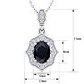 1 3/4 Carat Oval Shape Sapphire and Diamond Necklace In 14 Karat White Gold, 18 Inches Image-5