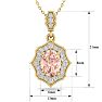 1-1/2 Carat Oval Shape Morganite Necklace With Fancy Diamond Halo In 14 Karat Yellow Gold With18 Inch Chain Image-5