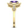 1 1/3 Carat Oval Shape Amethyst and Diamond Ring In 14 Karat Yellow Gold Image-4