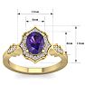 1 1/3 Carat Oval Shape Amethyst and Diamond Ring In 14 Karat Yellow Gold Image-5