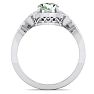 1 1/3 Carat Oval Shape Green Amethyst and Diamond Ring In 14 Karat White Gold Image-3