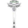 1 1/3 Carat Oval Shape Green Amethyst and Diamond Ring In 14 Karat White Gold Image-4