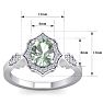 1 1/3 Carat Oval Shape Green Amethyst and Diamond Ring In 14 Karat White Gold Image-5