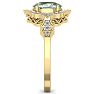 1 1/3 Carat Oval Shape Green Amethyst and Diamond Ring In 14 Karat Yellow Gold Image-4