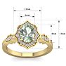 1 1/3 Carat Oval Shape Green Amethyst and Diamond Ring In 14 Karat Yellow Gold Image-5